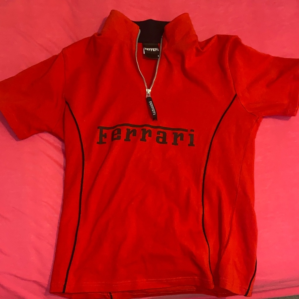Vintage Ferrari quarter-zip tee
